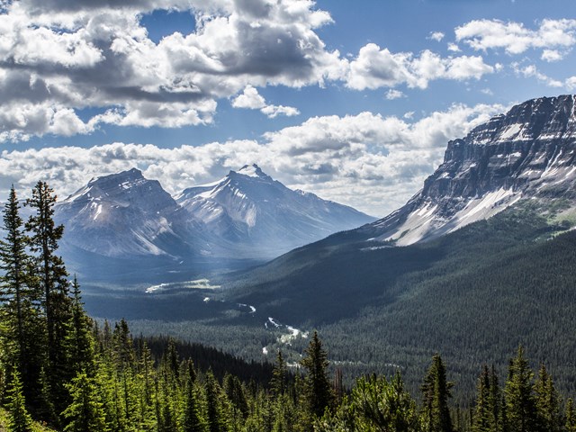 A beautiful valley near the Icefields Parkway