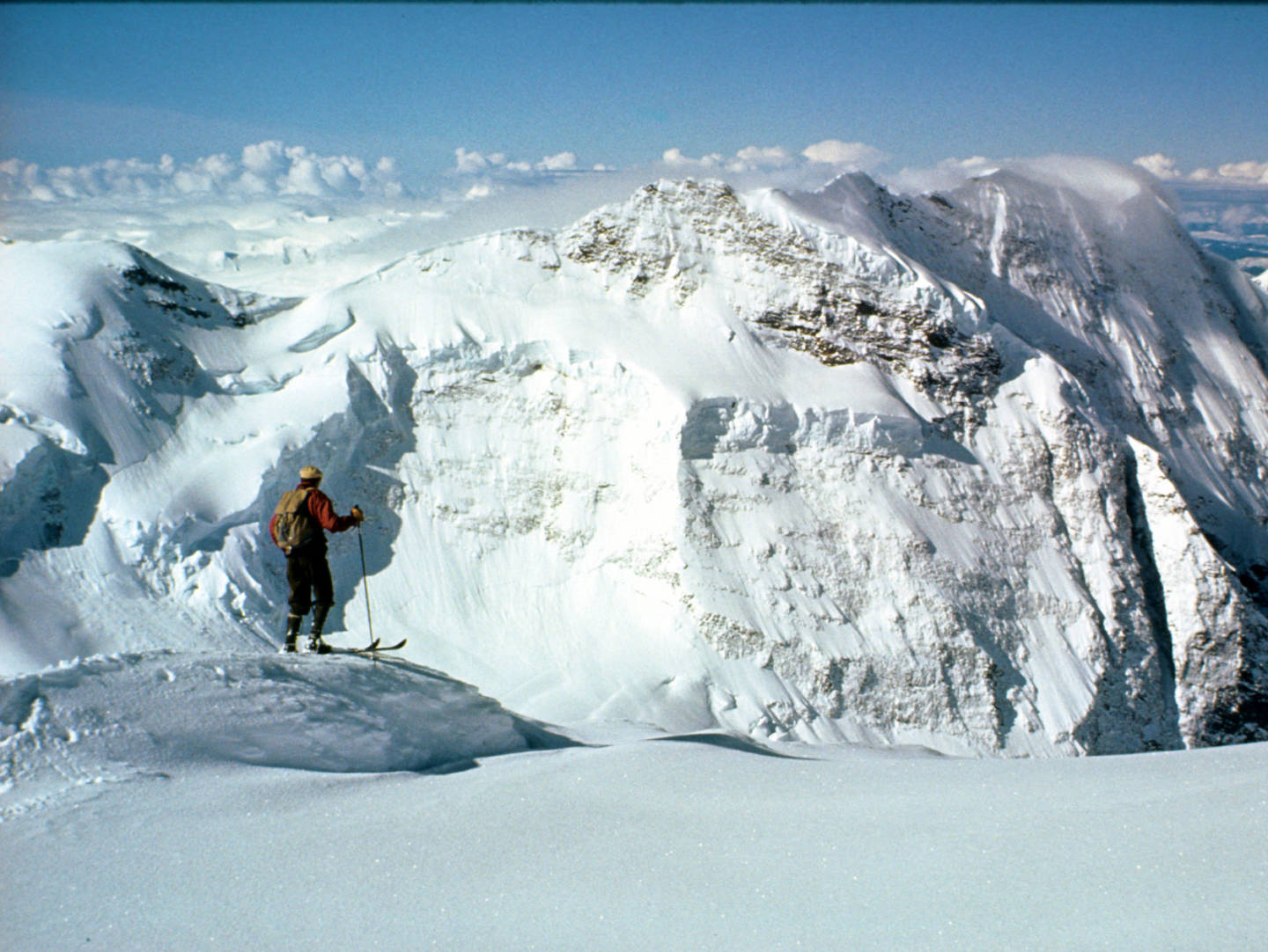 CMH Founder Hans Gmoser overlooking some of his Heli-Skiing tenure. 